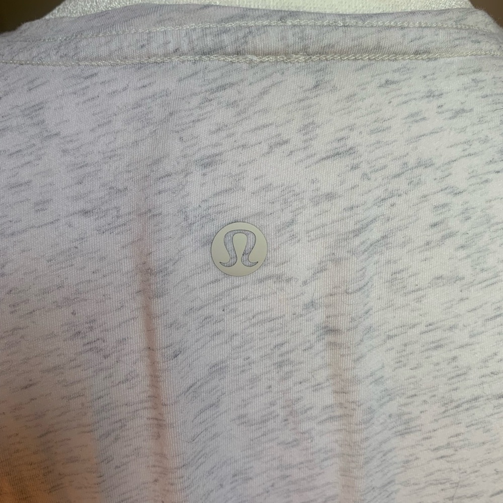 Lululemon Light Heathered White Workout Top